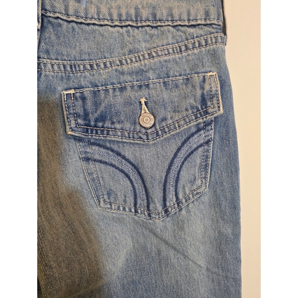 Hollister Low-Rise Baggy Jeans Light Wash Blue W23 Short 000s Wide Leg Denim - Picture 5 of 10